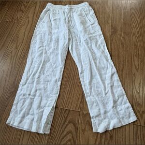 Athleta Retreat Wide Leg Linen Pants Womens Size 6 White